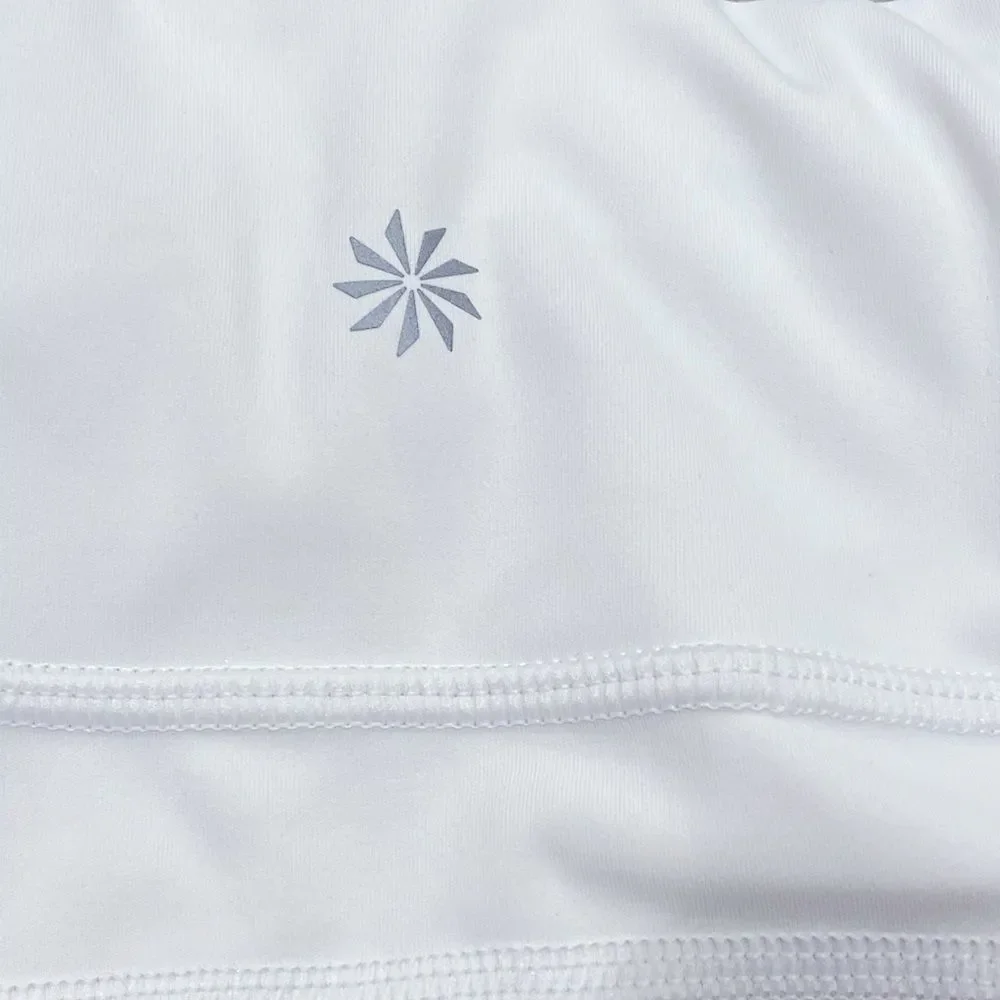 Athleta Contender Laser Cut 7/8 Tight White Legging Side Pockets Medium